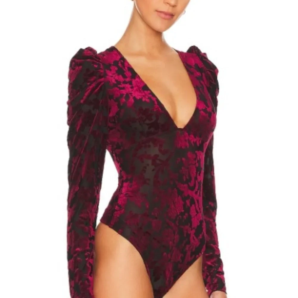 Free People Magic Hour Bodysuit in Midnight Combo Size S - Picture 4 of 8